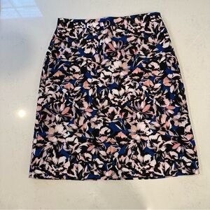 J. Crew Pink and Blue Knee-Length Pencil Skirt